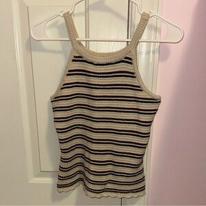 Cloudchaser striped high neck knit tank top